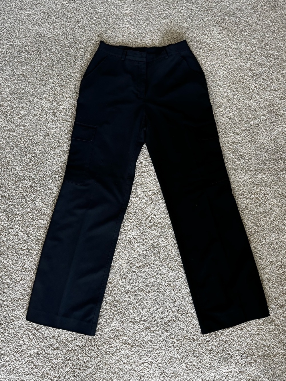Straight-Leg Dress Cargo Pants in Black